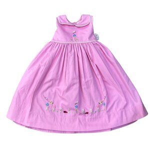 Strasburg Sundress Sleeveless 2Y Spring Easter Pink White Embroidery